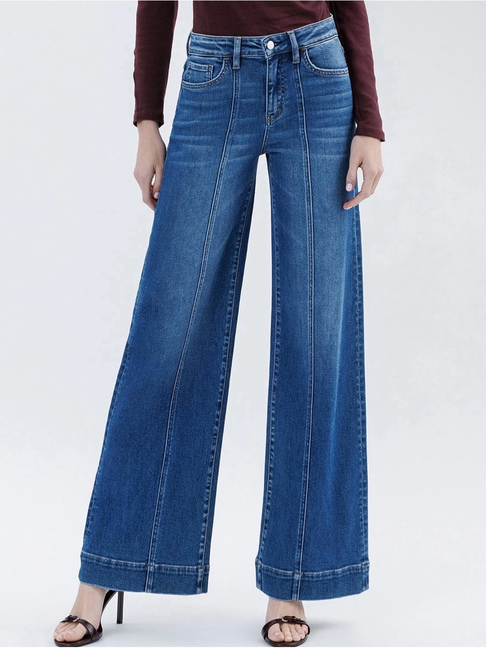 Flying Monkey High-Rise Wide Leg Blue Denim Jeans